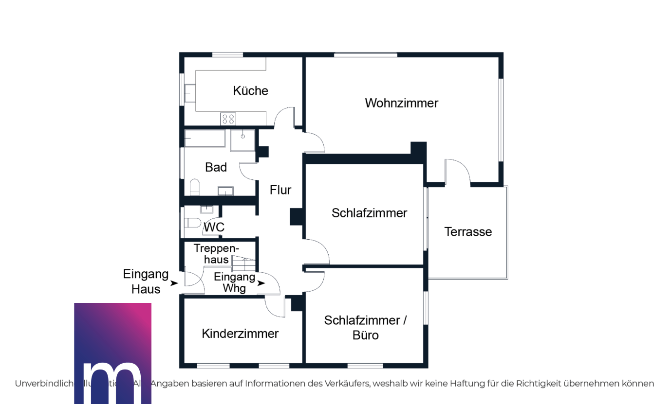 Grundriss EG: 4-Zi-Wohnung