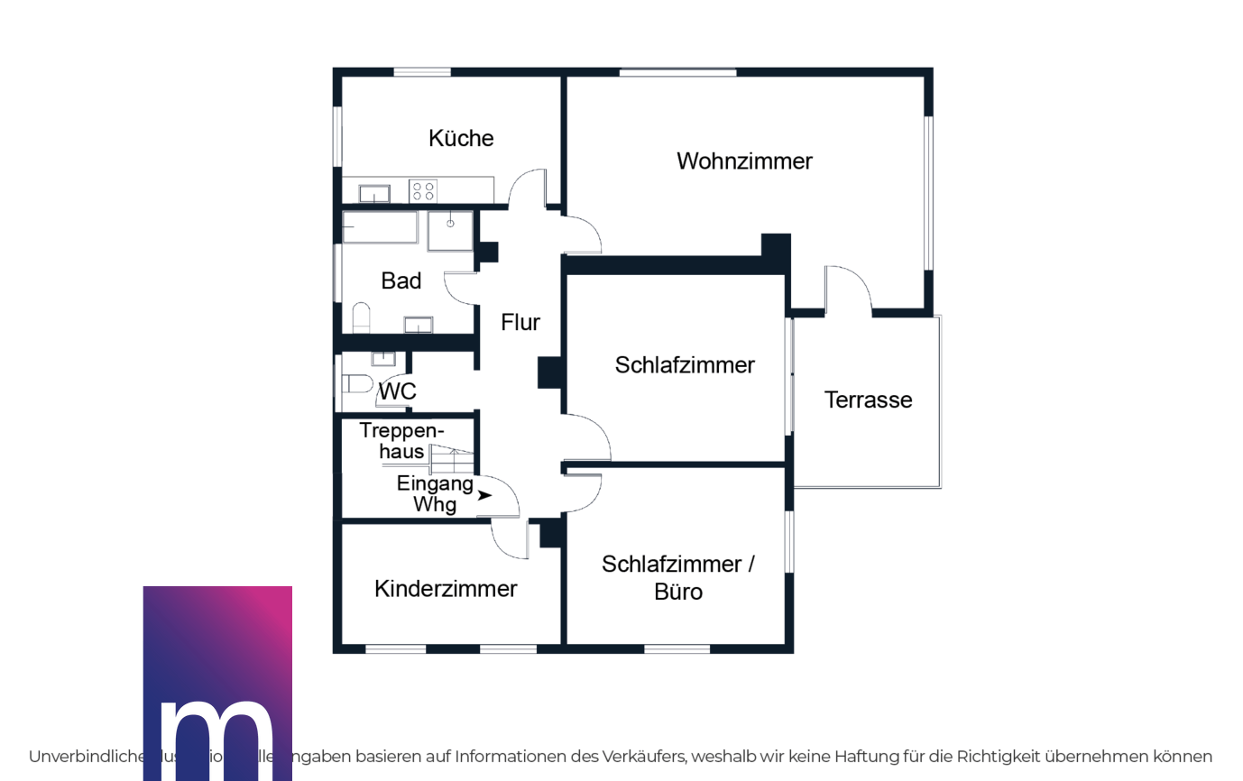 Grundriss OG: 4-Zi-Wohnung