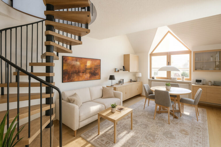 Maisonettewohnung mit zwei Balkonen mit Blick ins Grüne