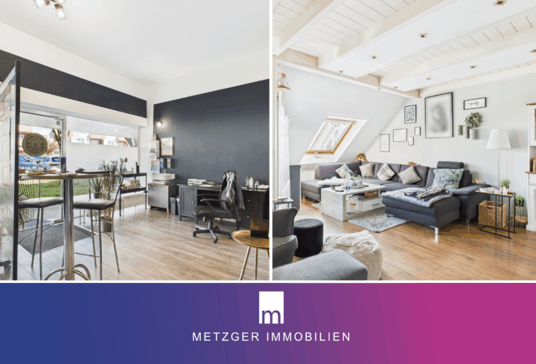 Schöne Maisonette-Wohnung mit direkt darunterliegenden Gewerbeeinheit im EG
