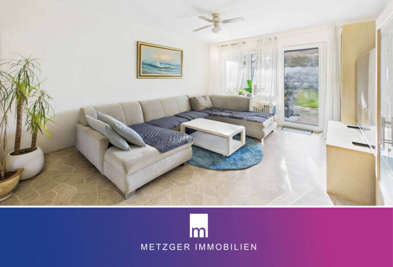 3-Zimmer-EG-Wohnung mit großzügigem Garten, überdachter Terrasse und familienfreundlicher Aufteilung