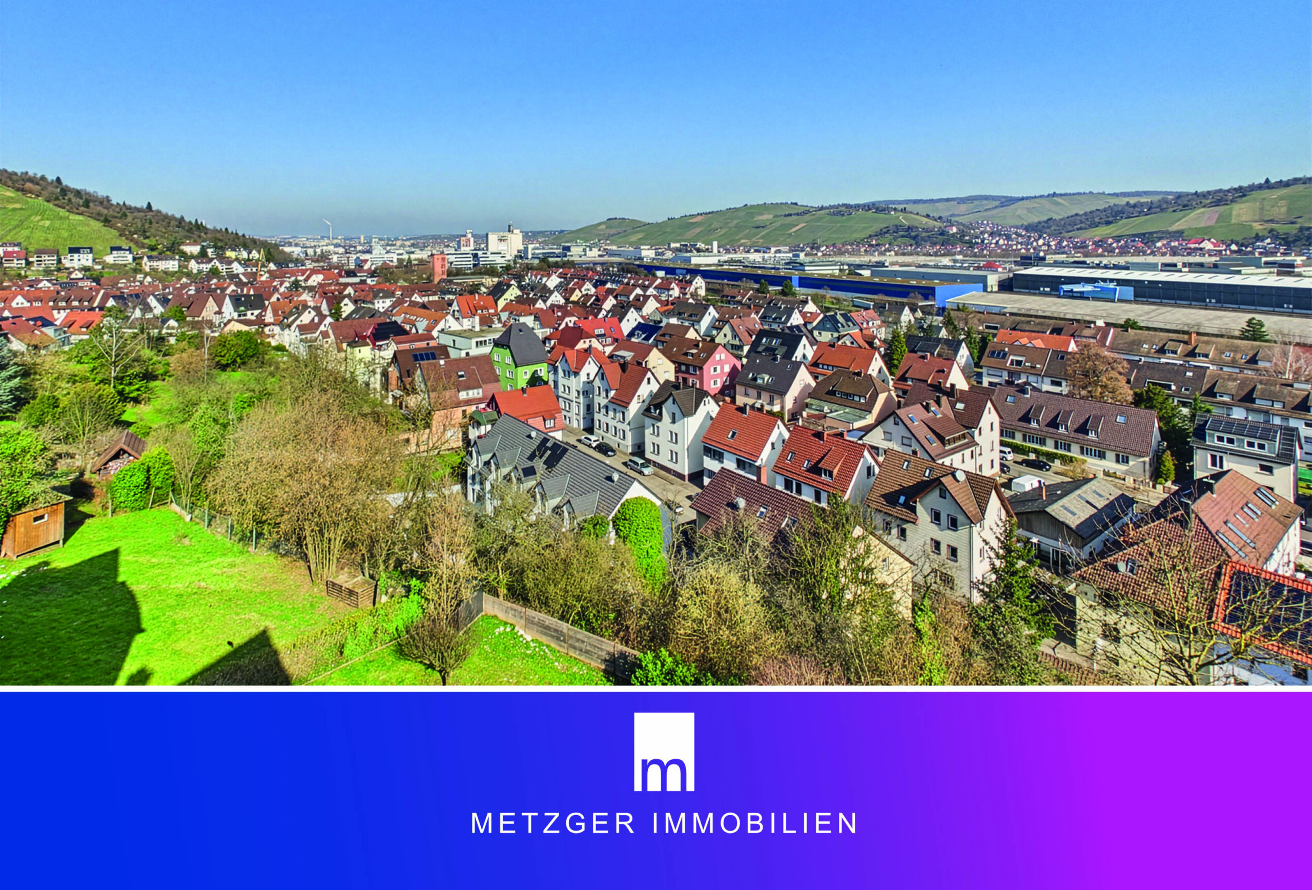 Blick ins Neckartal und auf die Weinberge