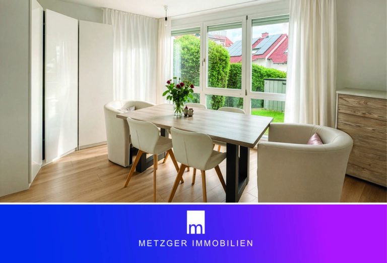 Helle 2-Zimmer-Wohnung mit überdachtem Freisitz und schönem Garten